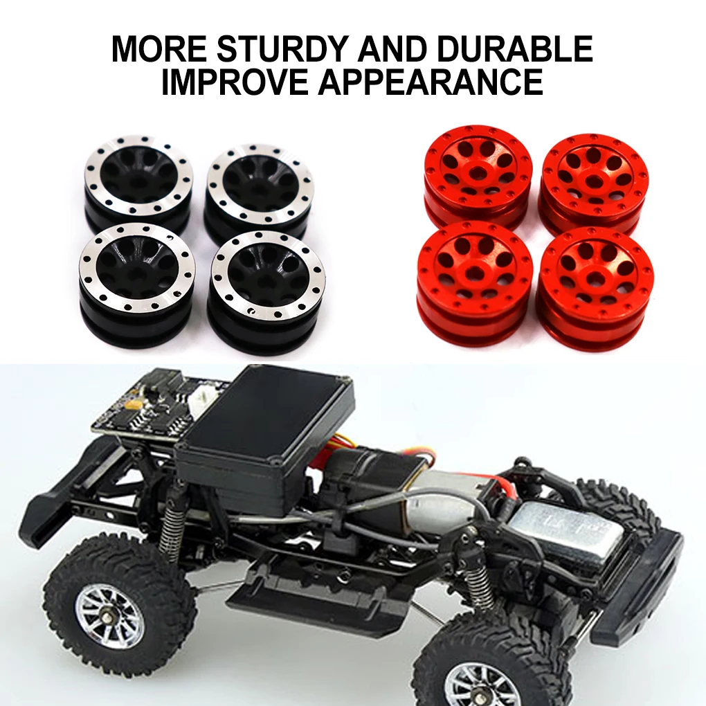 RCGOFOLLOW Metal Wheel Rims RC Car Part Shock-proof Rc Metal Wheel Rims For 1 35 Orlandoo P01 P02 A01 A02 A03 OFF-Road Red