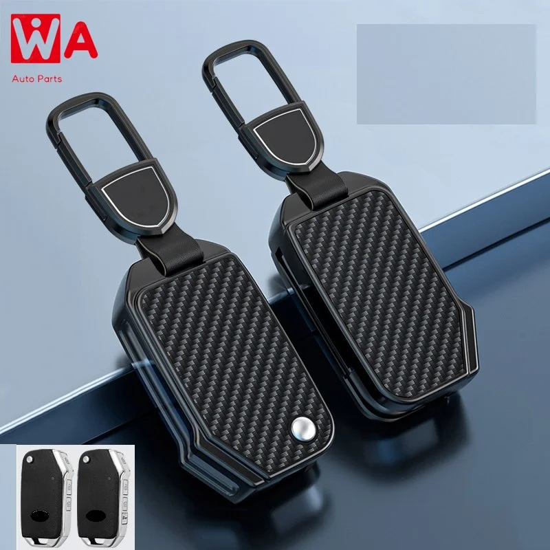 

Carbon Fiber Alloy Car Remote Flip Key Case Cover For Kia Sportage Ceed Sorento Cerato Forte KX3 K5 2017 2018 2019 2020