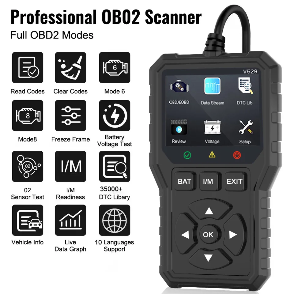 2025 جديد! سيارة Obd2 الماسح الضوئي أداة تشخيص رمز القارئ محرك خطأ رمز القارئ الماسح الضوئي أداة مسح السيارة