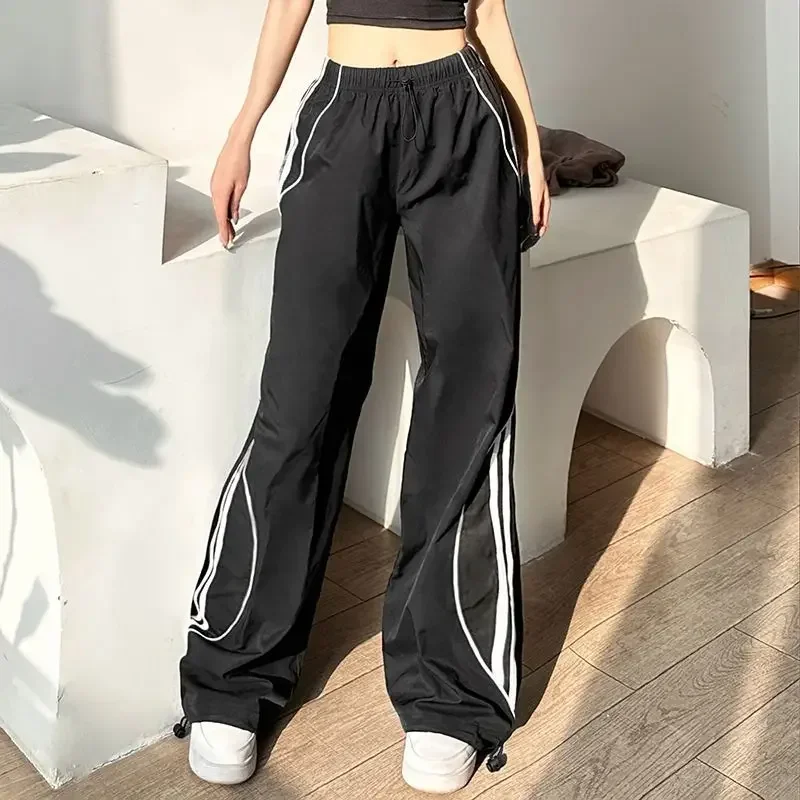 

Pop Pop American Stripe Sports Pants Loose Straight Leg Men Women Spring Summer Trendy Brand Casual Wide Leg Streetwear Trousers