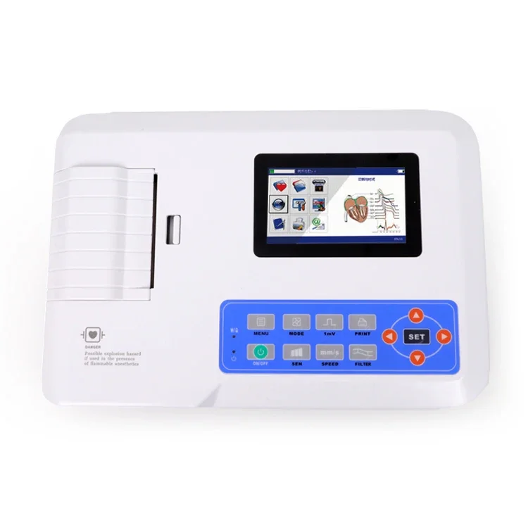 Digital Portable Electrocardiograph 12 Channel 12 Lead Ekg Ecg Machine with Analyzer 100G