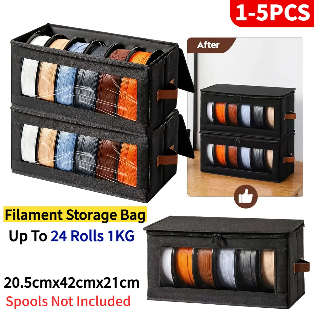 3D Printer Filament Storage Containers with Desiccants Filament Rack and Organizer Box Stackable for Home Office Workshop Studio