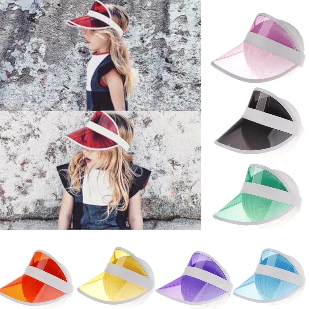 Summer Anti-UV Women Men Baseball Hat Transparent Empty Top Plastic PVC Sunshade Hat Bicycle Sun Hat Sports Accessories