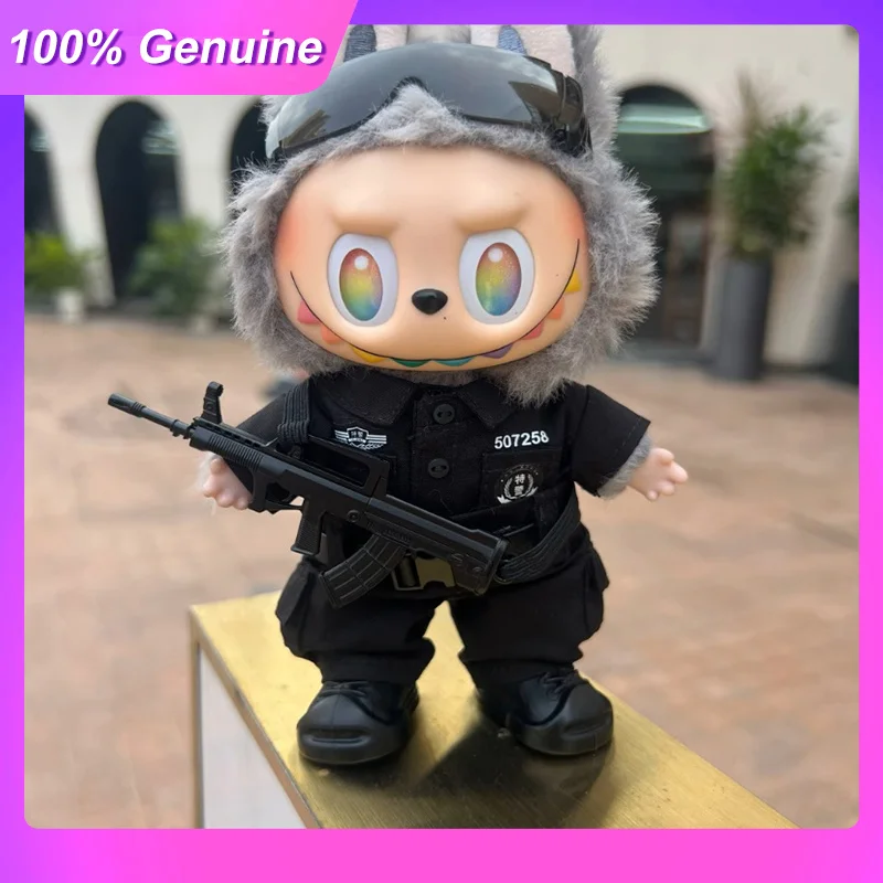 

Suitable For Labubu Clothing V1/V2/V3 Generation 17cm Doll Police Clothes Security Police Shirt Trousers Belt Goggles Suit