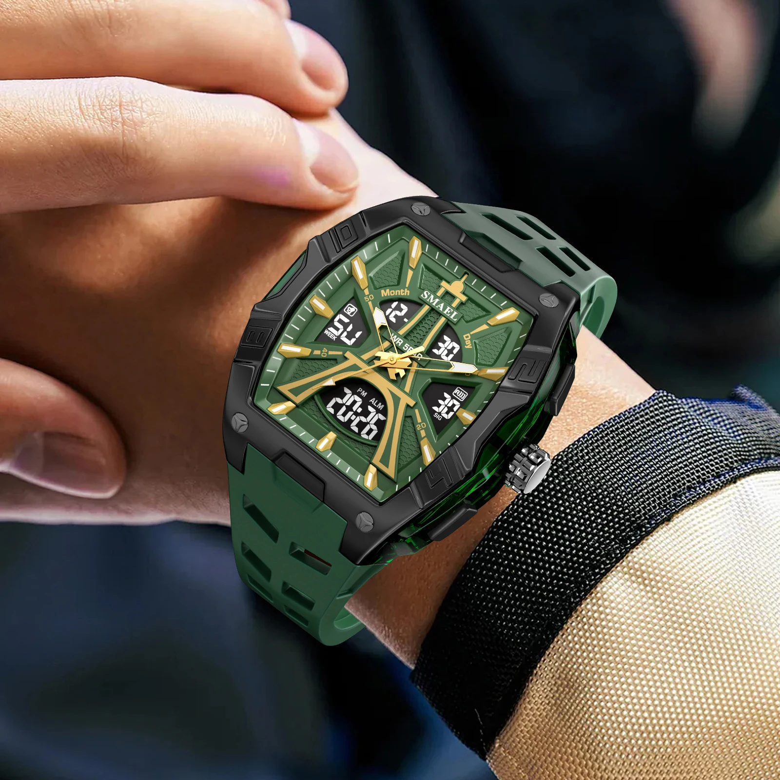 Smael marca 8131 à prova dwaterproof água dropshipping relógio despertador luz noturna tup jovem moda negócios quartzo esporte relógios de pulso