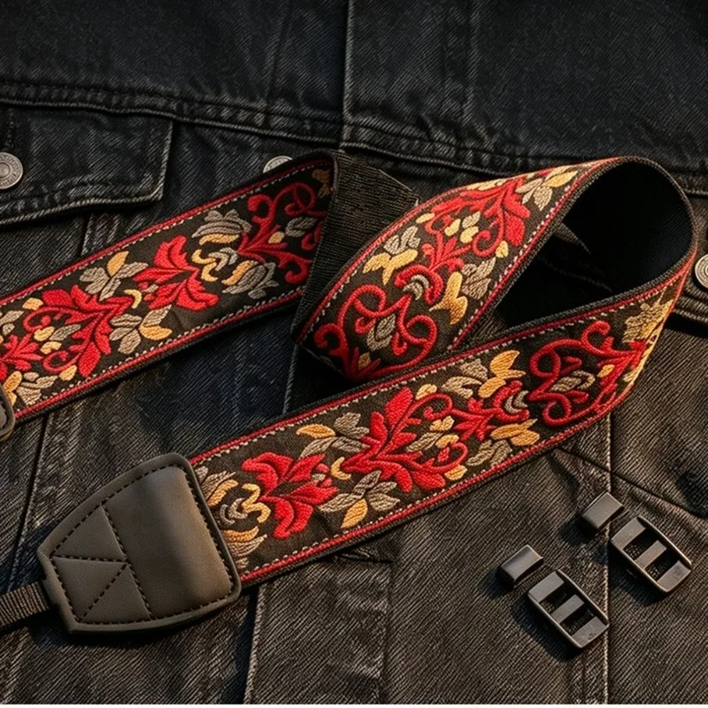 Retro Embroidery Jacquard Camera Shoulder Strap Adjustable Crossbody Neck Belt for DSLR Mirrorless Polaroid Canon Nikon Cameras