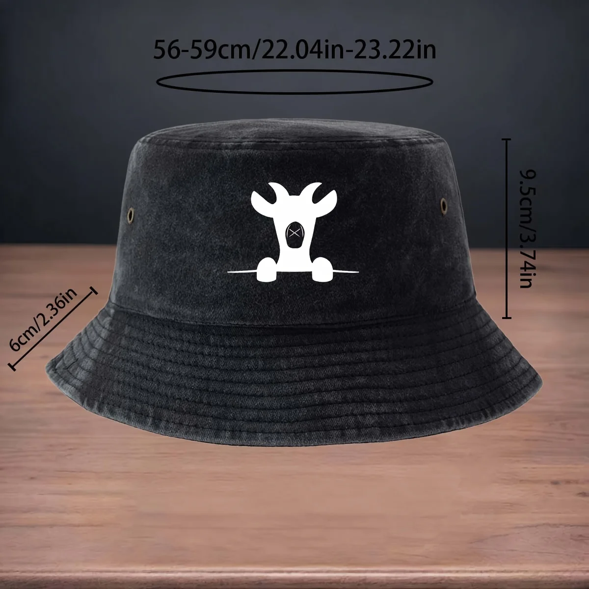 High-Quality Printed White Cow Lying Online Pattern Fisherman Hat Fishing Lure Commonly Used Fishing Hat Foldable Storage Easy t
