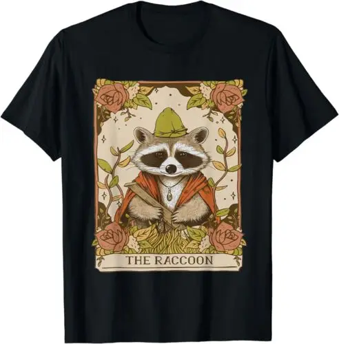 Aesthetic Raccoon Card Design Best Gift Idea T-Shirt S-5XL