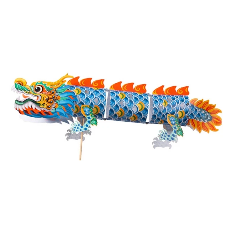 Handheld Dancing Dragon Lanterned Making Kits Colorful Chinese New Year Dragon Decor Paper Dancing Dragon Toy Kid Drop Shipping