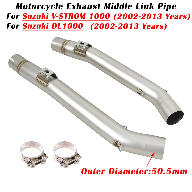 

For SUZUKI V STROM V-STROM 1000 DL1000 2002 2003 - 2013 Motorcycle Exhaust System Escape Modified Muffler 51mm Middle Link Pipe