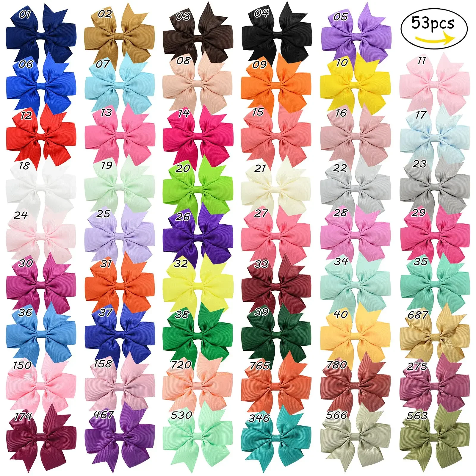 2pcs 3\'\' Solid Ribbon Bowknot Hair Clips for Baby Girls Handmade Bows Hairpin Barrettes Headwear Baby Hair Accessories wholesale