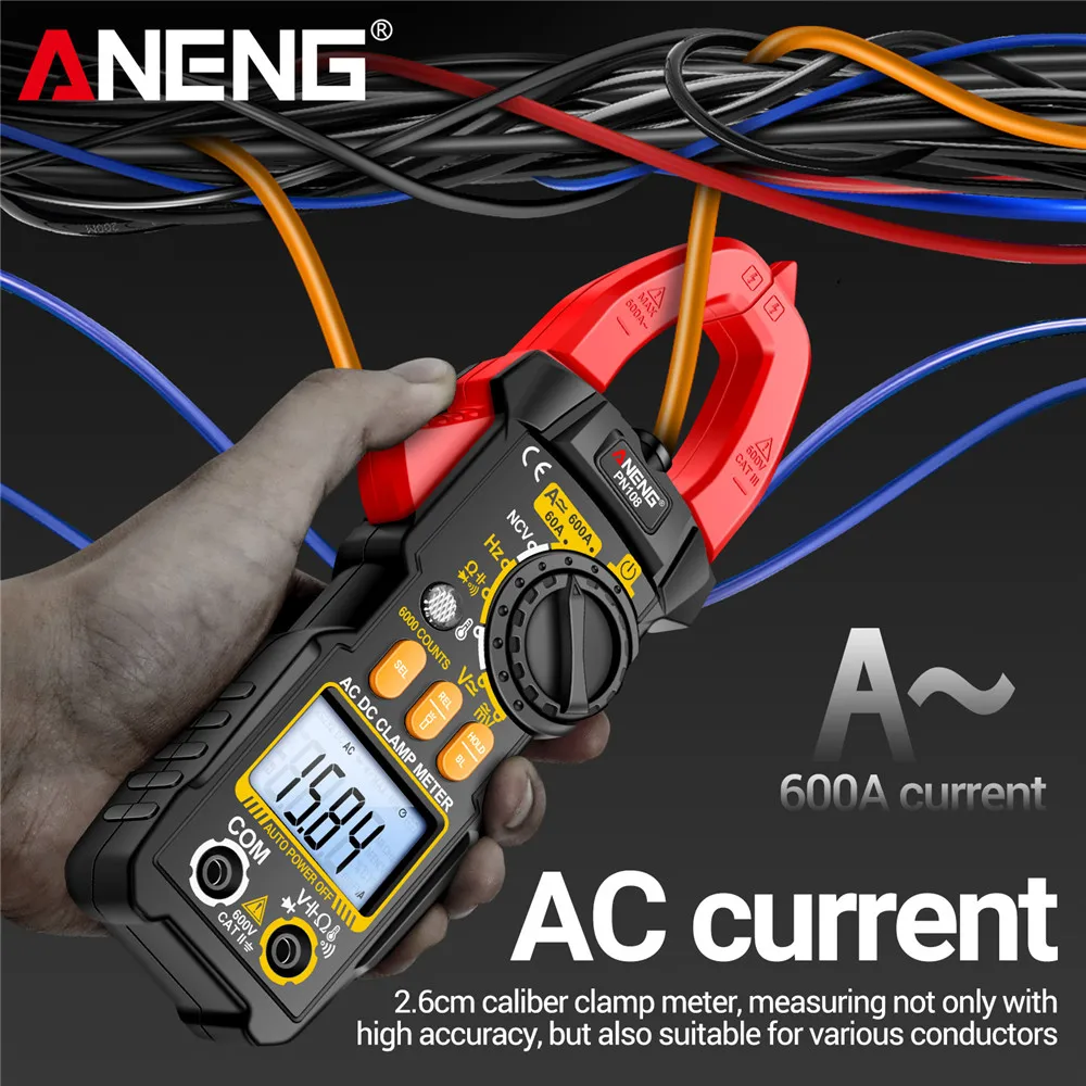 ANENG PN108 AC/DC Clamp Multimeter 600A Current Meter Tester AC/DC Voltage Voltmeter Multimetro High Precision Ammeter Tools