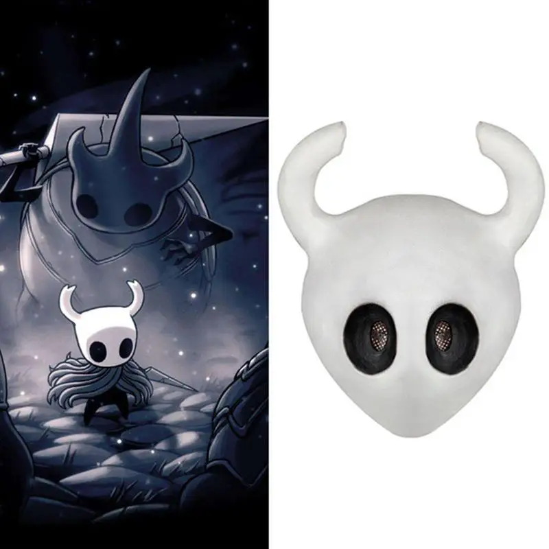 Hollow Knight Latex-Maskenhelm – Spiel-Cosplay-Maske für Halloween-Party, Neuheit, Abenteuer, Kostüm, Requisiten, Anzieh