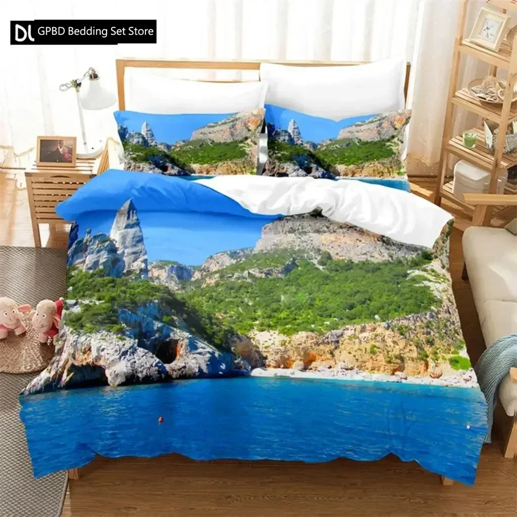 New 3D Print Natural Scenery Comfortable Duvet Quilt Cover Pillowcase Bedding Set Children Bedroom Decoration Home Textile