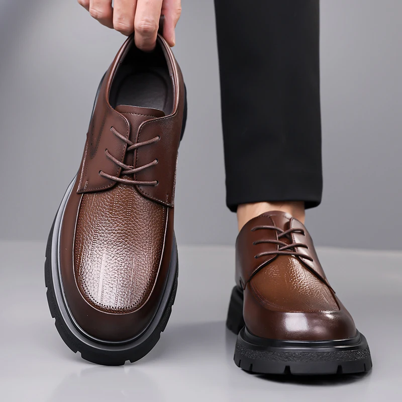 

2025 New Classic Shoes for Men, Authentic Calfskin Brogue Formal Shoes for Men Handcrafted Men's Oxford Shoes Business Formal