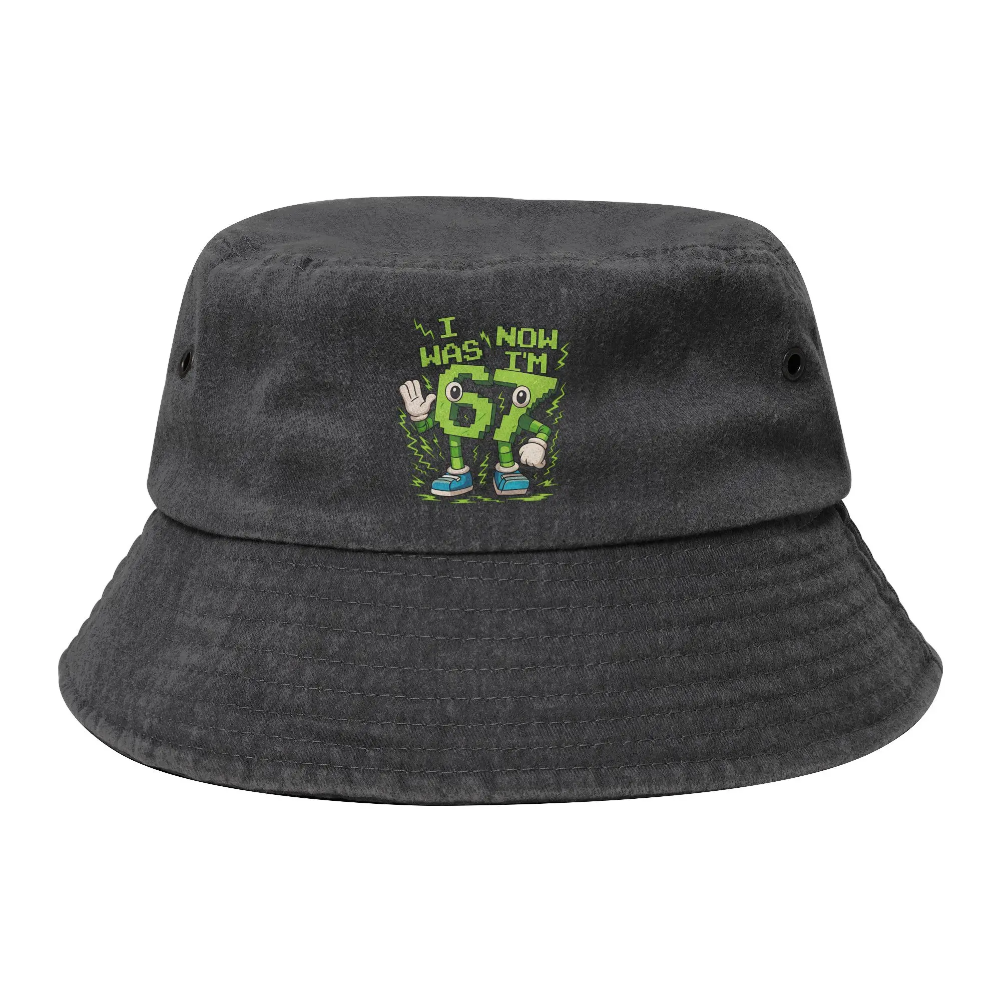Unisex Distressed Denim Bucket Hats Six Seven Brainrot 67 Meme Hiking Fishing Cap  Bob Hat Gift