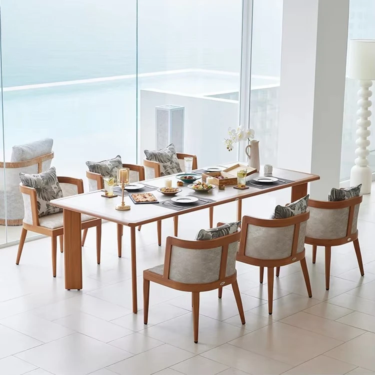 Brighthome New Aluminum Patio Dining Set Luxury Out Door Garden Furniture Restaurant Outdoor Tables and Chairs