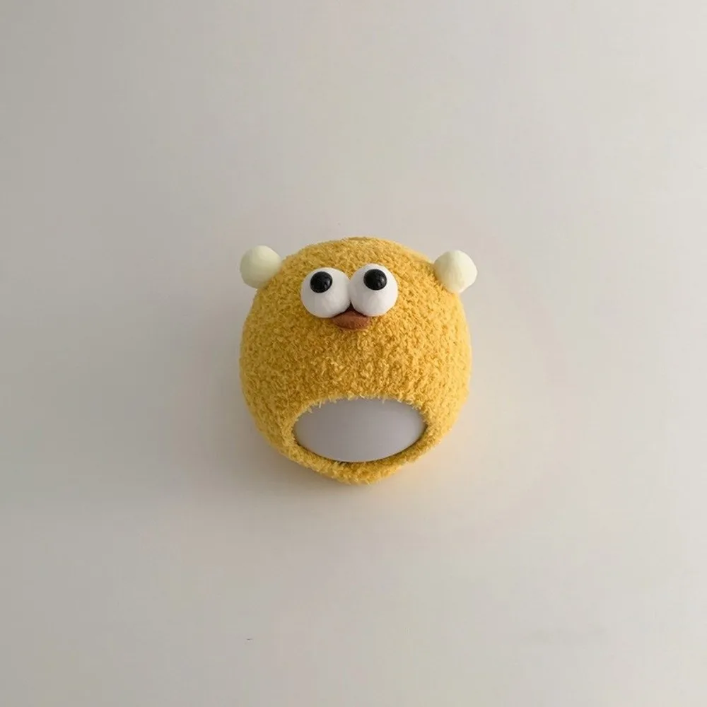 

New Warm Knitted Hat Windproof Cute Bear Pullover Cap Coldproof Ball Ear Protection Hat Autumn and Winter