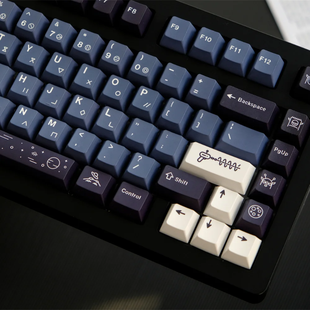 129 مفتاح Moonstar أغطية مفاتيح الكرز الشخصي صبغ التسامي البني الأزرق PBT Keycap للوحة المفاتيح الميكانيكية MX 61 68 75 87 96 980 108 #6