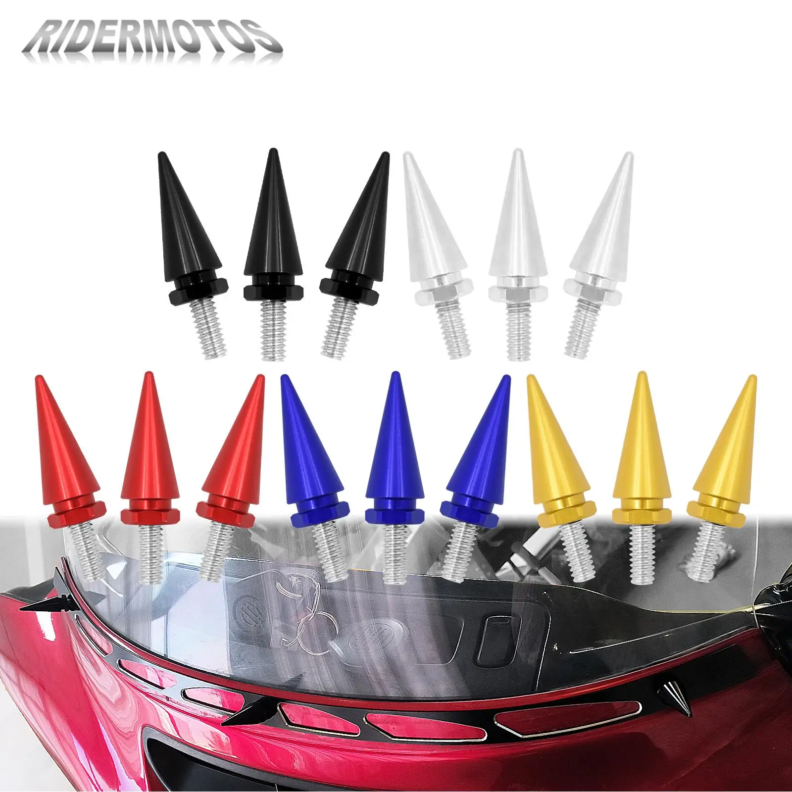 

3XMotorcycle Windscreen Bolts Windshield Trim Screws Black/Chrome/Red/Blue/Gold For Harley Touring Street Tri Glide FLHR 1996-13