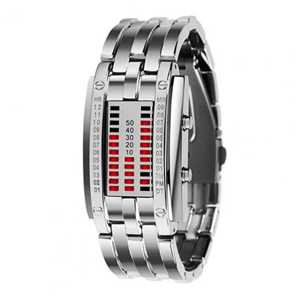 Creative Couple Wrist Watch With Strap Date Digital Tungsten Steel Luxury Wristwatch Fashion Luminous Watch LED