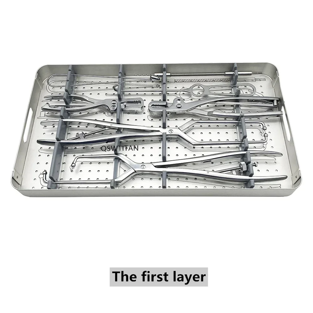 Pelvic Reconstruction Bone Plate Set Stainless Steel Orthopedic Surgical Reconstruction Plate Operation Instrument