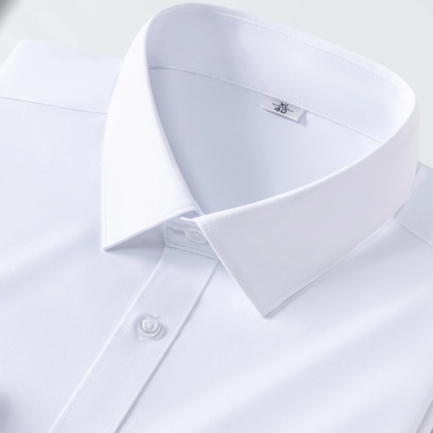 

5XL Bamboo Fiber Men's Shirt Short Sleeve Stretch Free Care Comfort Soft Business Professional Formal White Dress Shirts for Men
