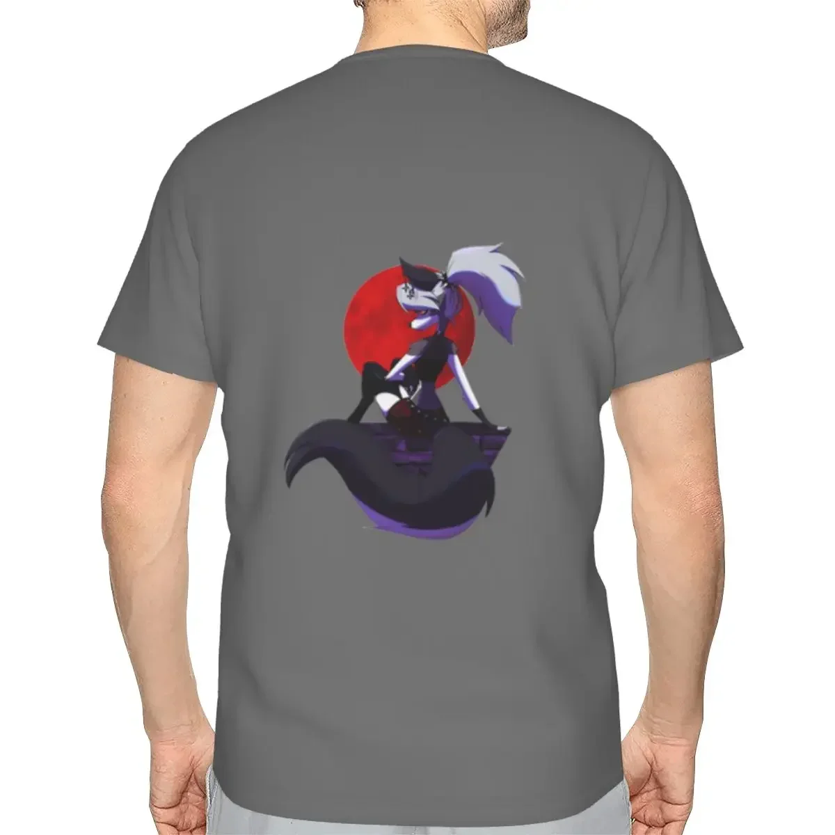 Helluva Boss Loona polyester T-Shirt Men'sFashion T Shirts Men Round Neck Short Sleeve
