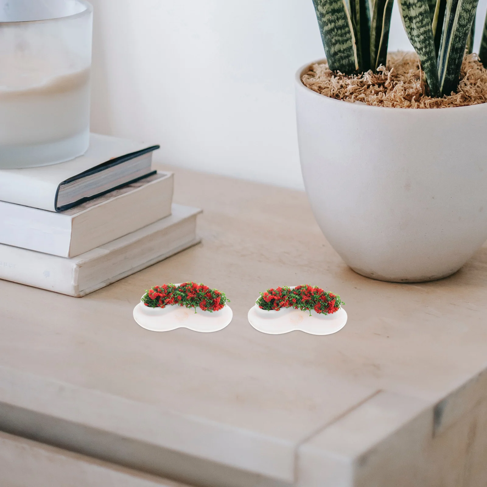 10-teiliges Mini-Kunstblumen-Set für Puppenhaus-Landschaftsgestaltung, kreative Parkbank-Dekoration, Simulation von Miniaturpflanzen, Arrangement, Mikro