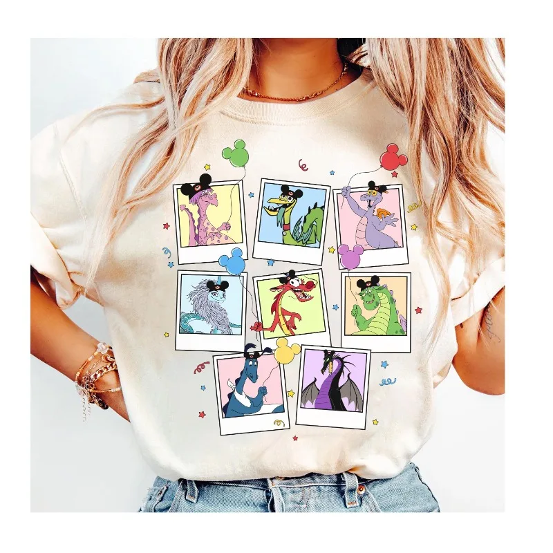 قميص بالون عيد ميلاد شخصيات تنين ديزني، قميص بالون حفلة ديزني إليوت مدام ميم موشو مالفيسنت #6