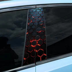1PC Honeycomb Geometric Car Stickers Auto B Pillar C Pillar Waterproof Vehicle Center Column Decor Cover Scratch DIY PET Decals