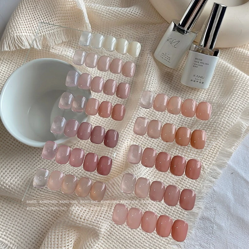 12 Colors Sheer Nude Gel Nail Polish Translucent Ice Thoroughly Nail Polish Soak Off UV LED Gel Varnishes Nails Art Decoration