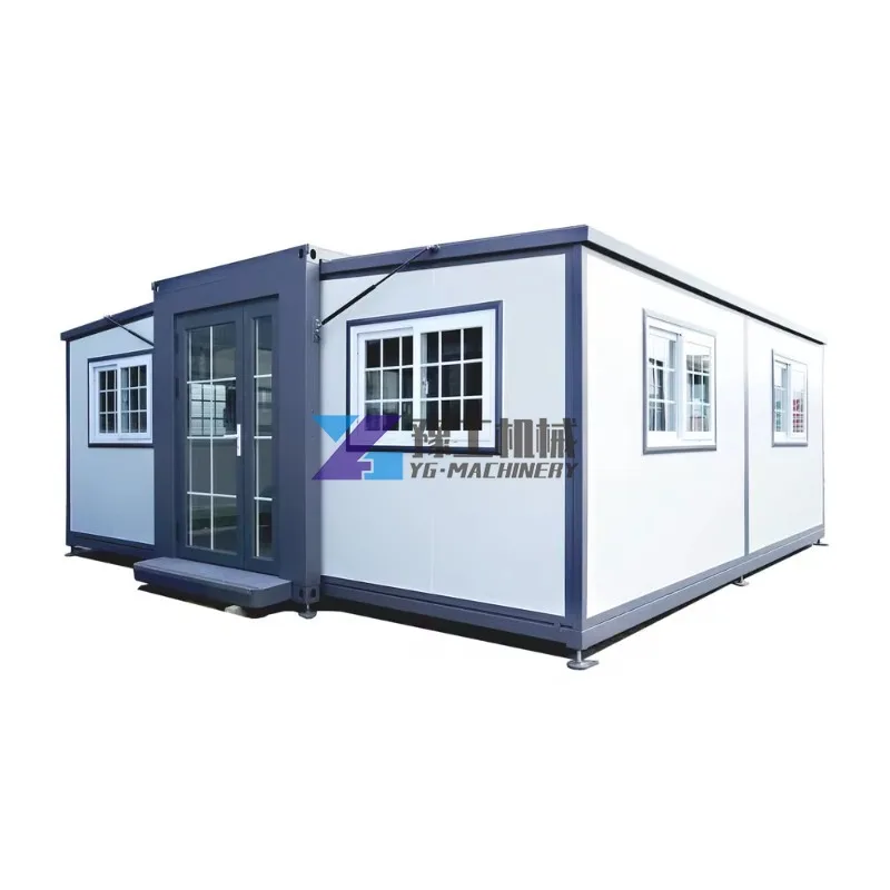 Low Price Foldable Bathroom Toilet Prefab Container House Expandable Double Wings 2 Bedrooms Shower Room and Toilet