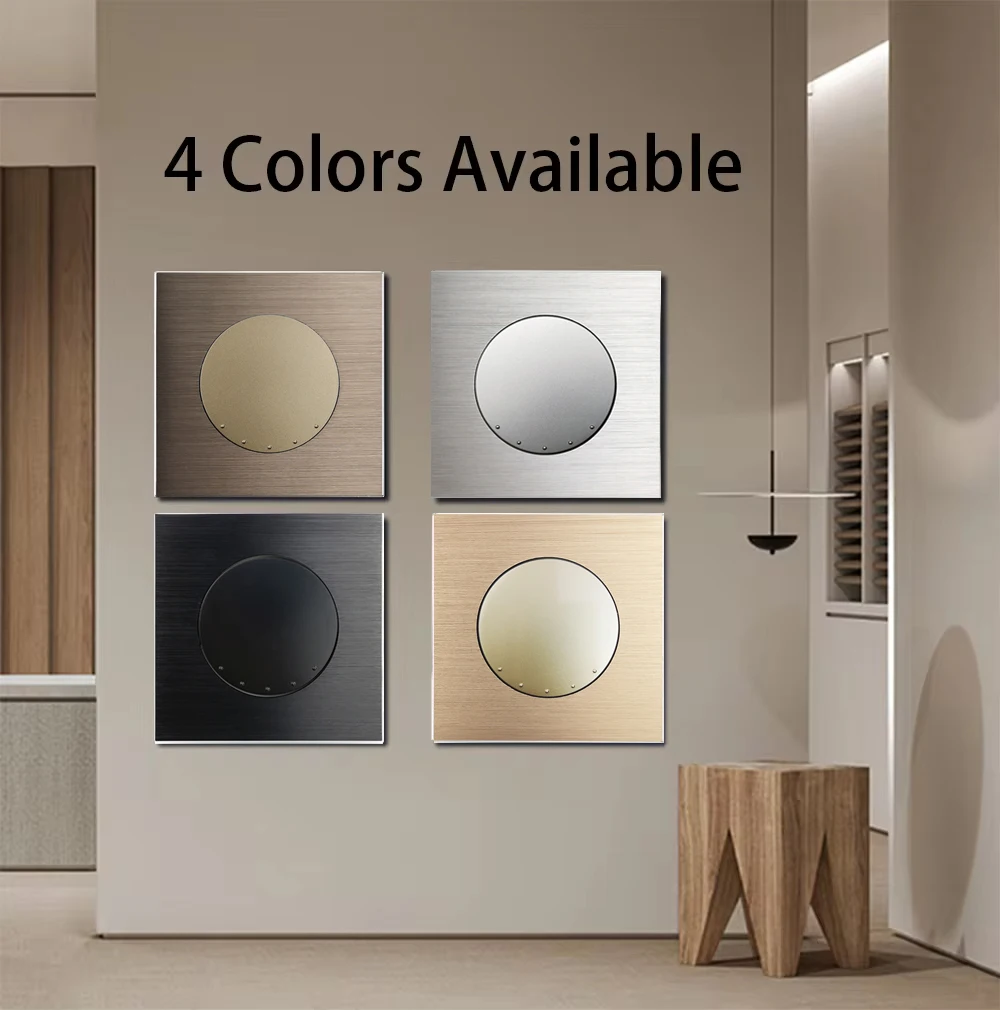Wallpad Momentary Contact Push Button Switch, Impulse Switch For 12V 24V Smart Home System, Doorbell Aluminum Panel 4 Colors