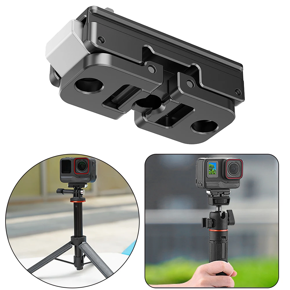 Magnetic Quick Release Adapter Base Riding Holder 1/4 Thread Aluminum Alloy Sports Camera Mount Bracket for Insta360 Ace/Ace X3