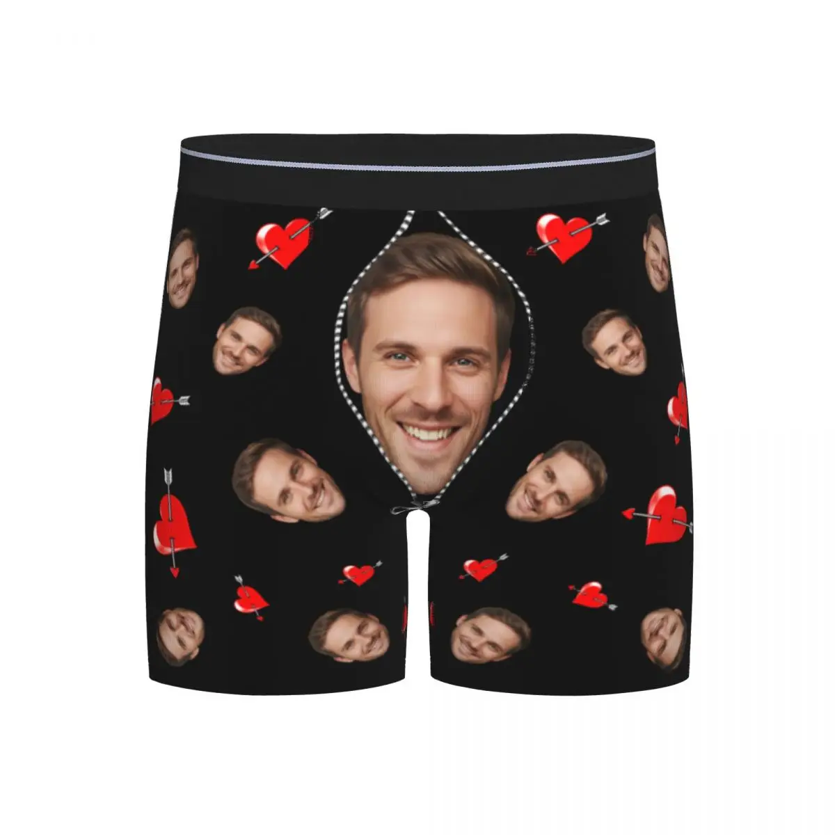 Custom Face Photo Boxers Shorts Men's For Husband Valentine's Birthday Gifts Personalized Briefs Underwear Fashion Underpants