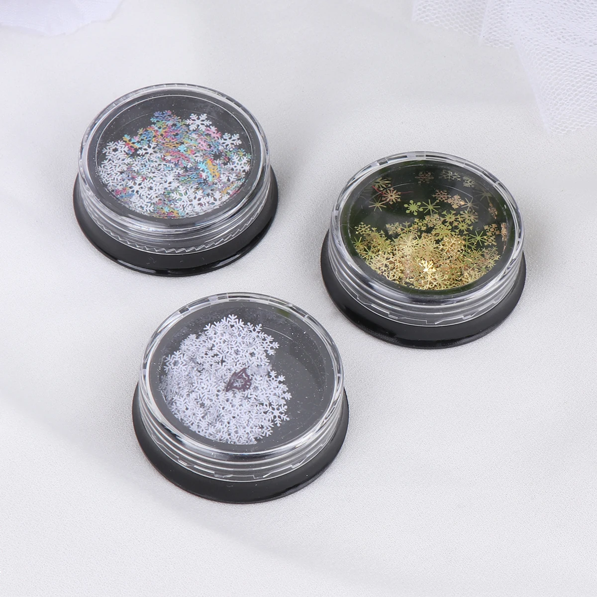 

3 Boxes Colorful Snowflake Sequins for Nails Fashionable DIY Nail Art Stickers Holiday Party Manicure Decorations Gift Idea