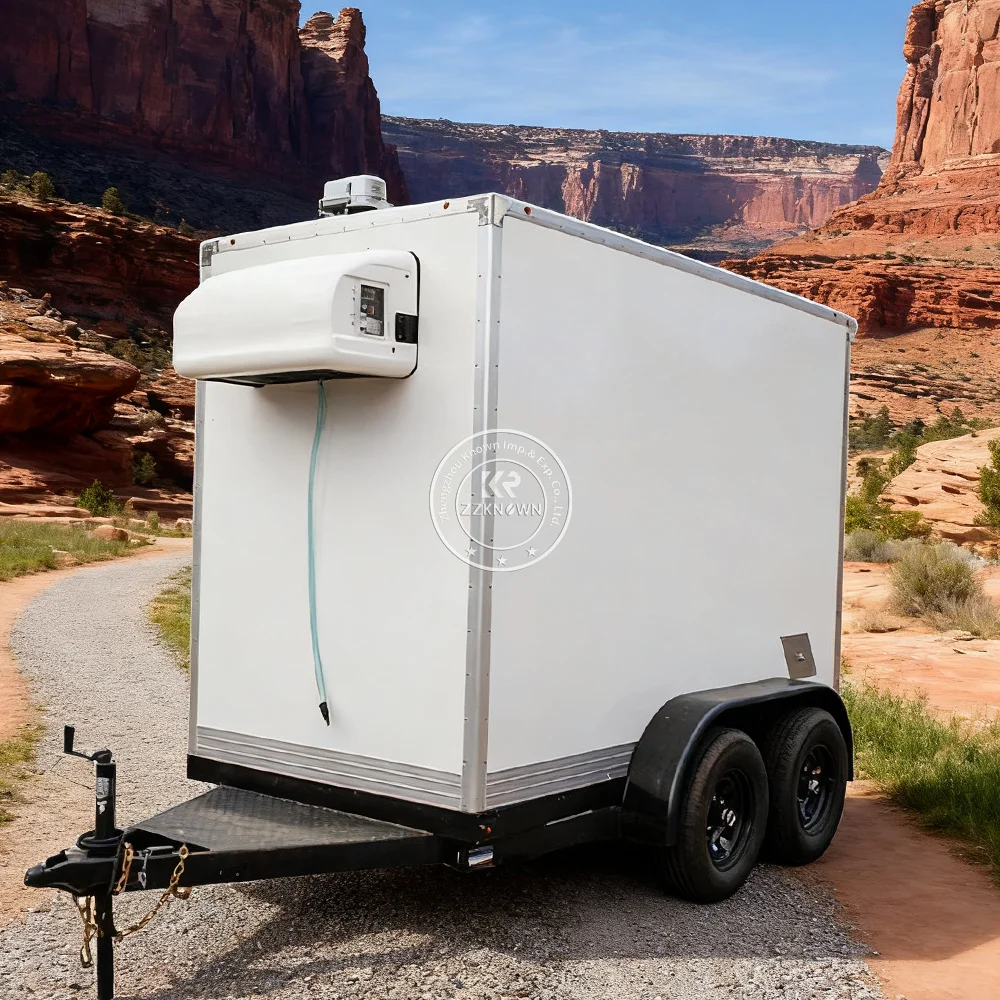 Portable Mobile Freezer Frozen Food Ice Cream Freezer Trailer Food Storage Cold Refrigerated Truck Trailer for Frozen Food
