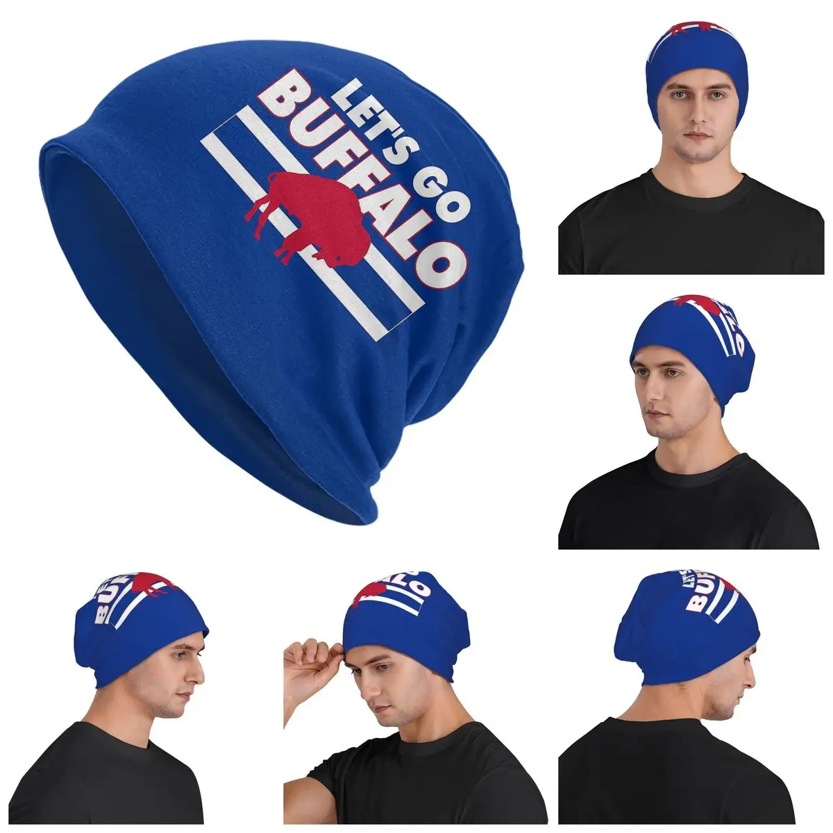 

Let's Go Buffalo теплая вязаная шапка в стиле хип-хоп, осенне-зимняя уличная шапка, шапки для взрослых унисекс