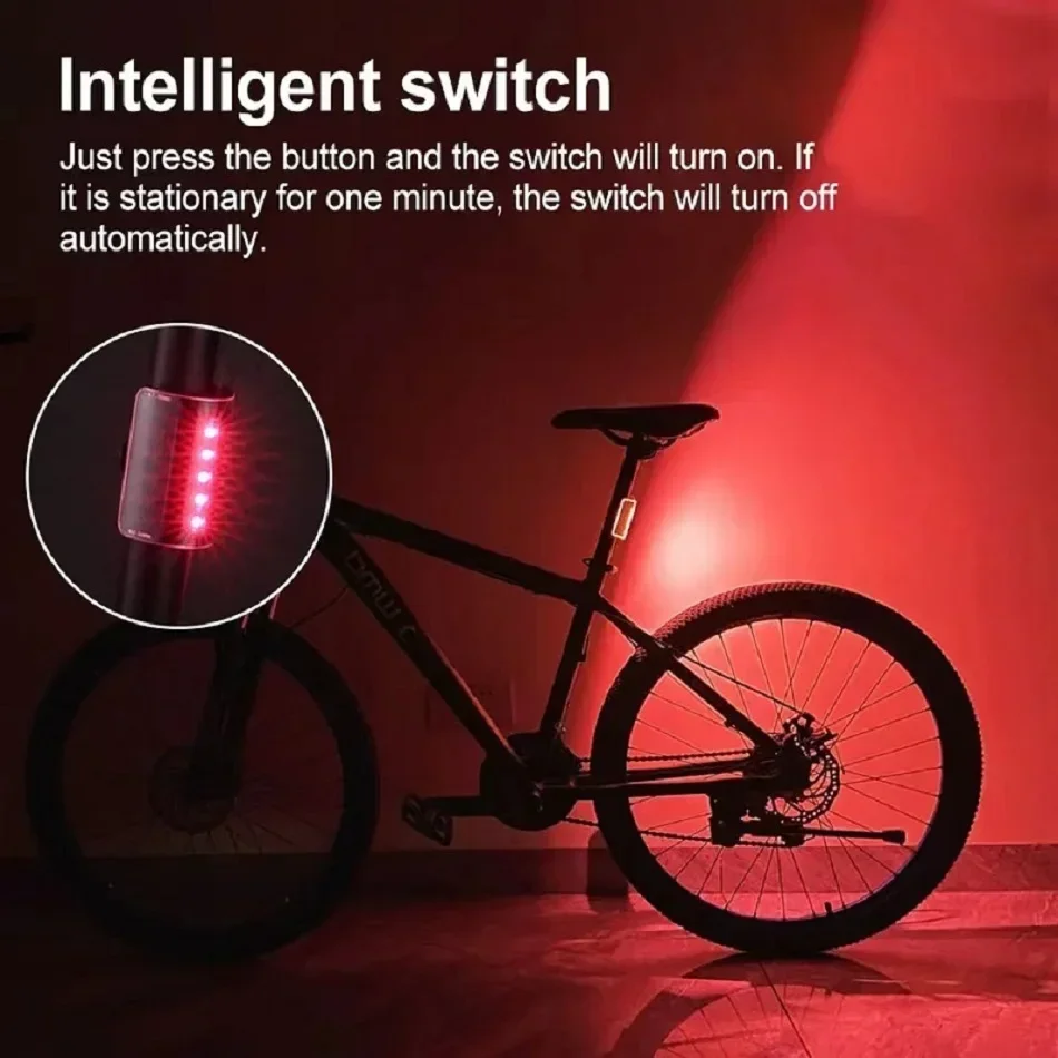 New Bike Light Set,USB Rechargeable Rear Lights Cycling Safety Accessories,Waterproof Bright Warning Back Bicycle Flashlight