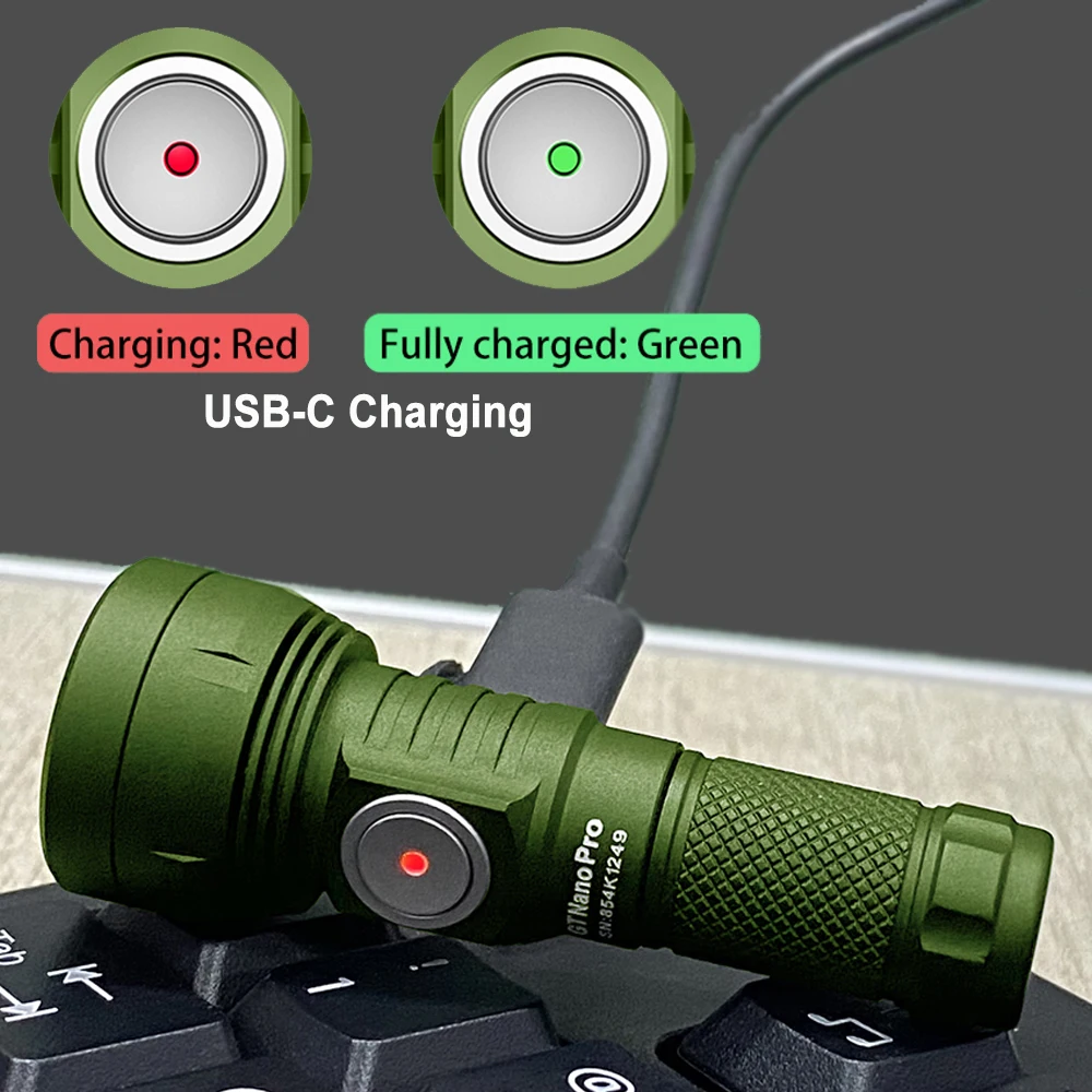 Outdoor Fishing Lighting Camping Lantern EDC LED Flashlights 1600LM Type C Rechargeable Lamp Self Defense Torch GT NANO PRO 3.0 view 5