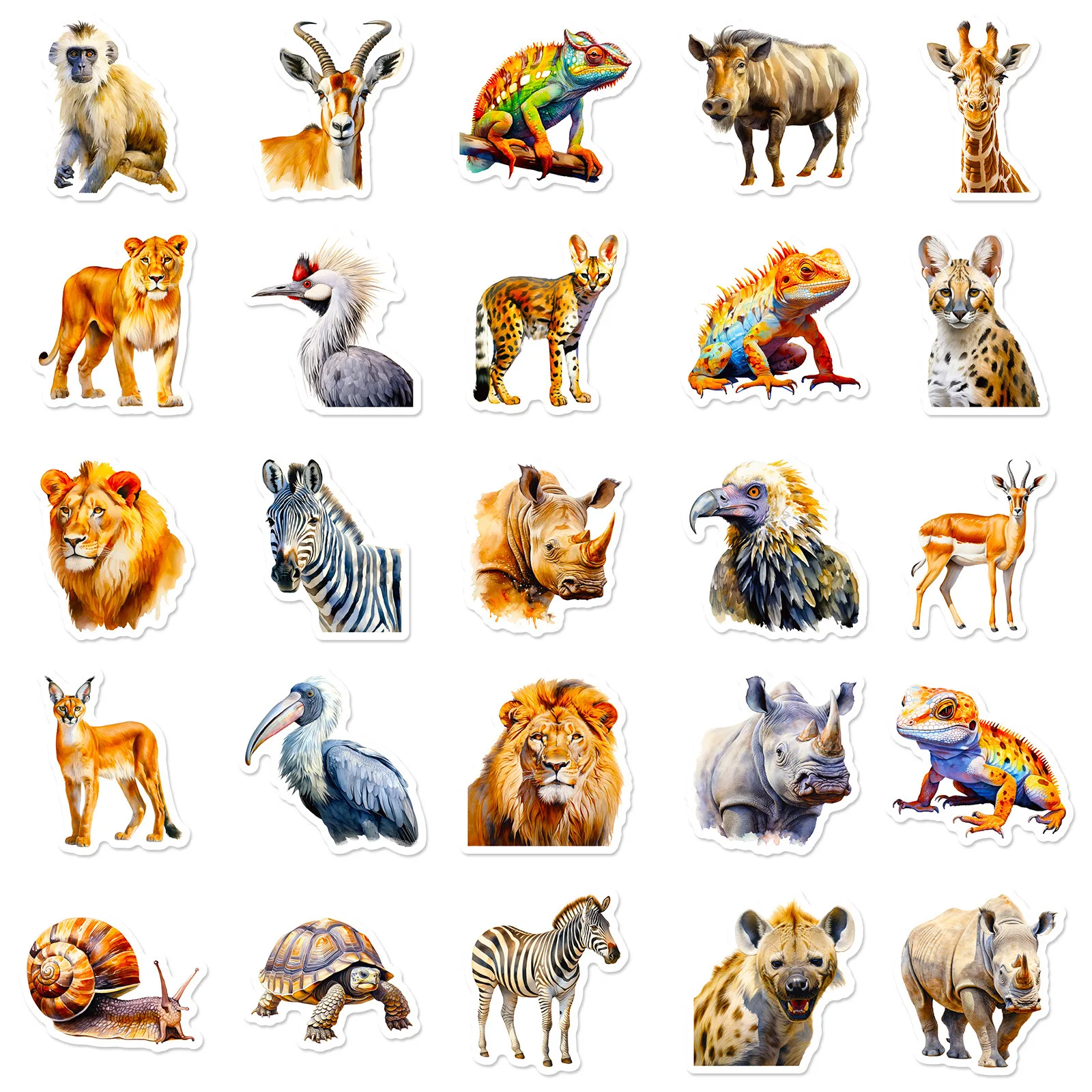 10/50pcs Jungle Zoo Wild Animal Stickers Aesthetic DIY Stationery Notebook Water Bottle Laptop Luggage Skateboard Sticker Toy