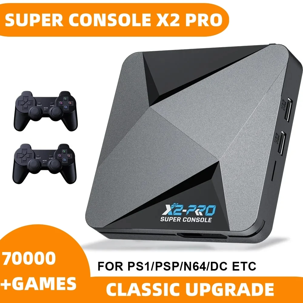 Super Console X2 PRO Retro Game Console For Sega Saturn/DC/Mame/Naomi 70000+ Classic Games 4K HD TV Box Game Player Dual Wifi  ​