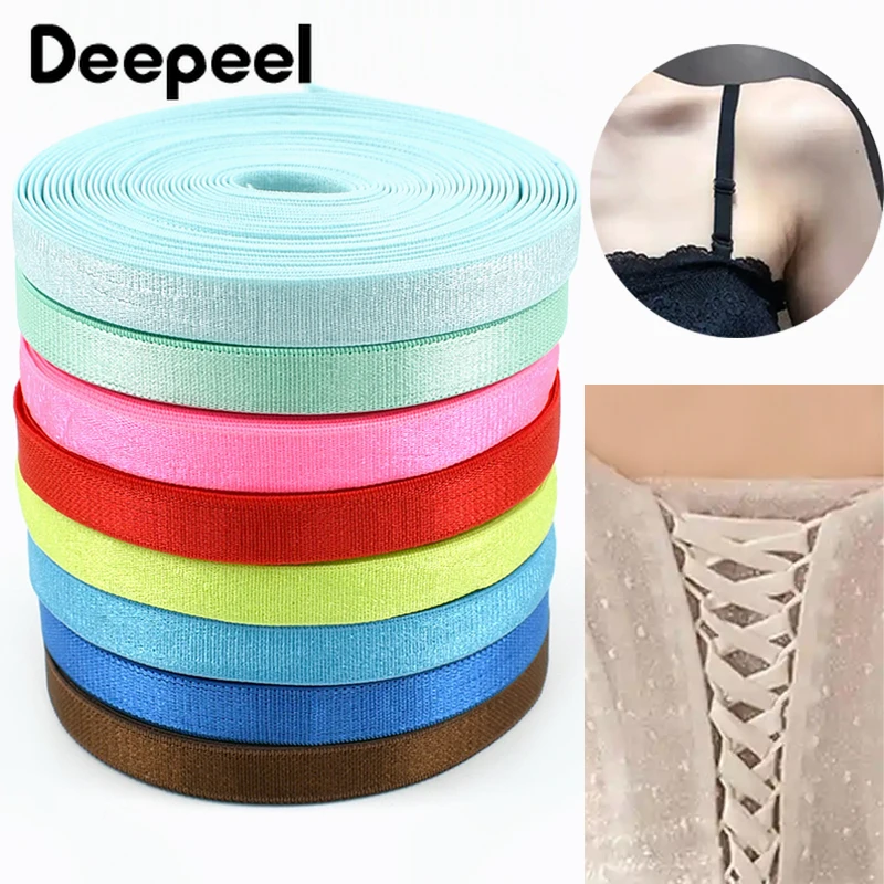 

5/10/20M 10mm Nylon Elastic Bands Swimwear Stitch Rubber Band Underwear Bra Shoulder Strap Soft Elastics Rope Sewing Accessories