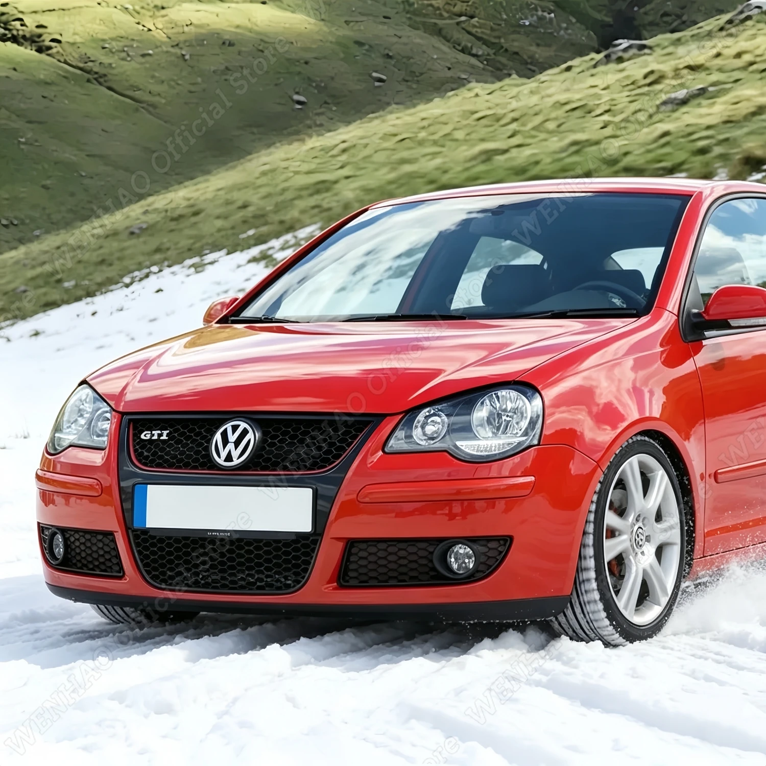 3-teiliger Nebelscheinwerfer-Abdeckungs-Set für VW POLO MK4 9N3 2006-2009 GTI, Mattschwarze Wabengrills, Tuning-Karosserie-Kit – Detail 2
