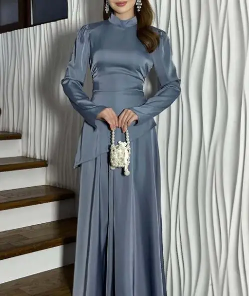 Herbstmode Damen Slim Fit Französischer Anzug mit Stehkragen und Taillenbetonung, unregelmäßigem Oberteil und A-Linien-Rock-Set