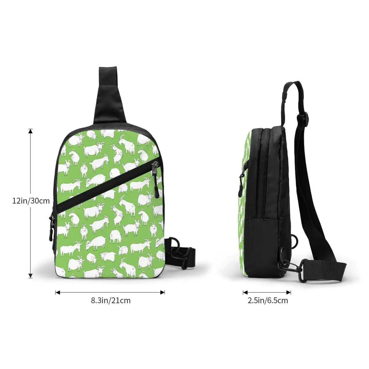 Charity Fundraiser - Green Goats Chest Bag Men Sling Crossbody Backpack Chest Bag Travel Hiking Daypack Shoulder Bag