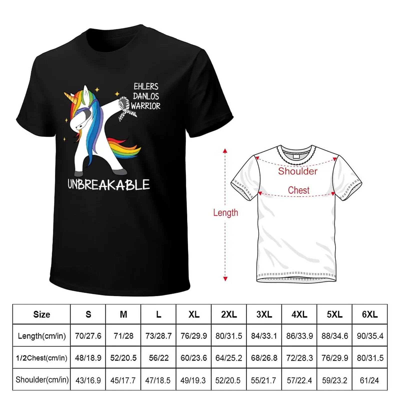 Ehlers Danlos Syndrome Warrior Unbreakable Unicorn T-Shirt hippie clothes vintage clothes plain black t shirts men