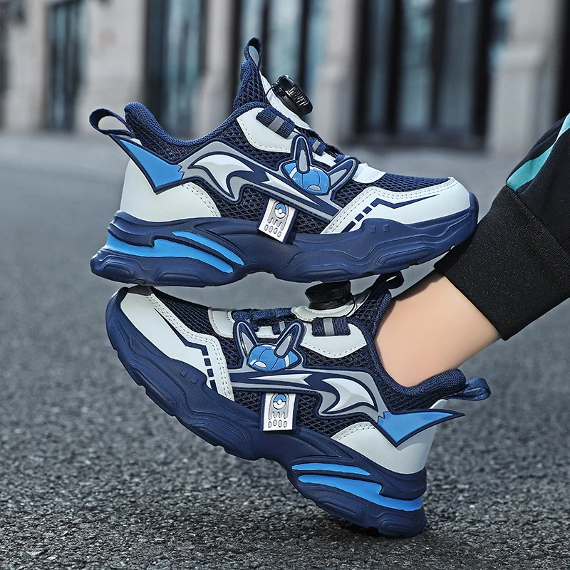 Sepatu Olahraga Anak-anak Kuning Klasik Sepatu Kasual Ringan Jaring Musim Panas untuk Anak Laki-laki Sepatu Kets Anak Perempuan Kenop Desain Fashion