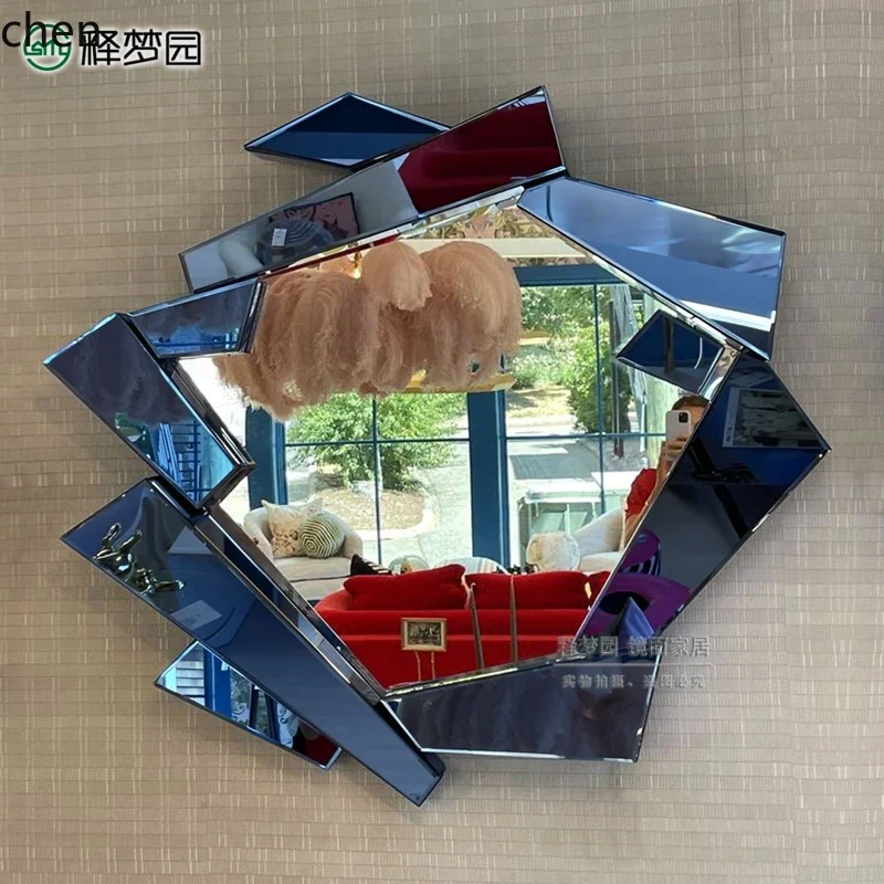 HT  three-dimensional entrance decorative mirror creative wall hanging simple bathroom mirror dressing mirror